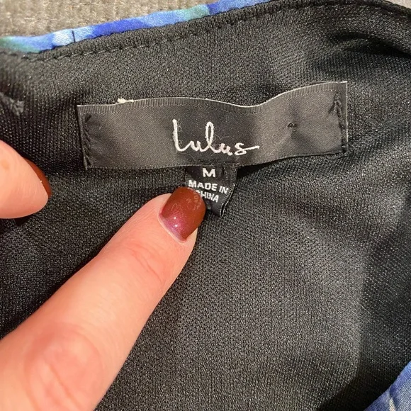 Lulu’s Impressive Charm Black Multi Floral Print Long Sleeve Midi Dress - Picture 9 of 9